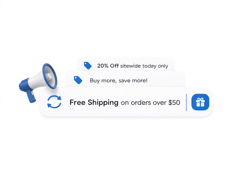 Promote sales with an announcement bar