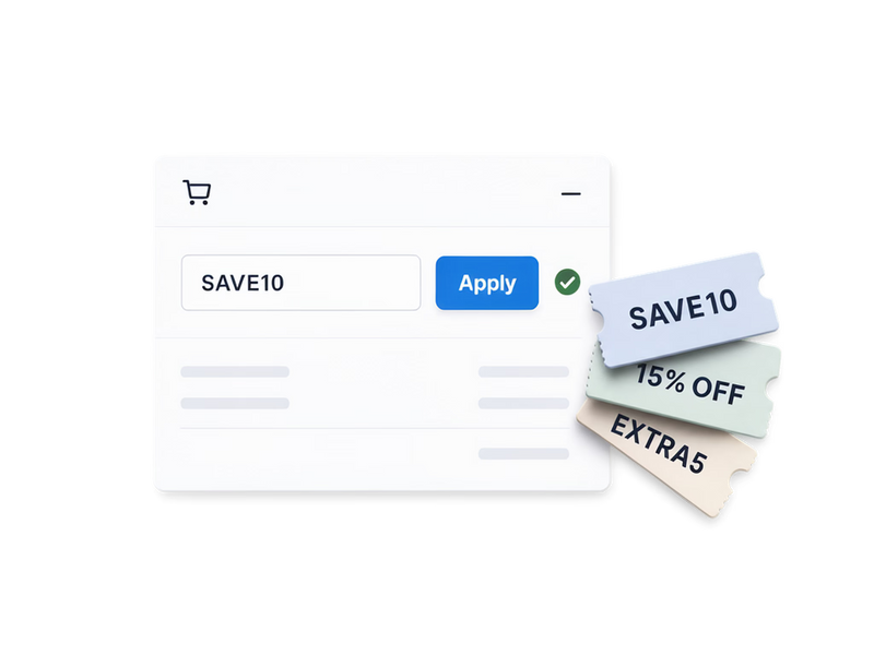 Let shoppers apply discount codes in the cart